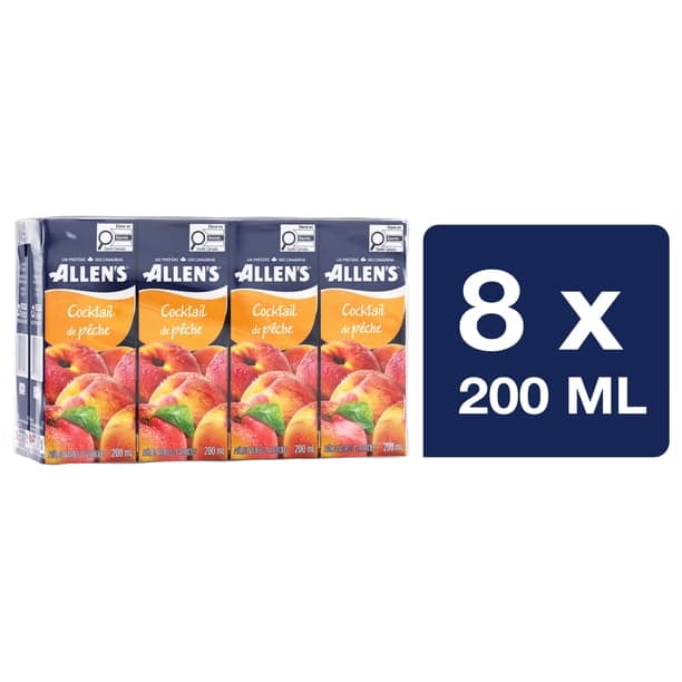 Allen's Apple Juice 8x200ml - Beverages
