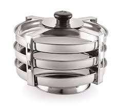 Komal Stainless Steel Dhokla Stand 3 Plates - KitchenReligious