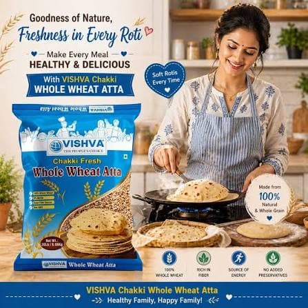 Vishva Chakki Atta 20lb - Flour & Grains