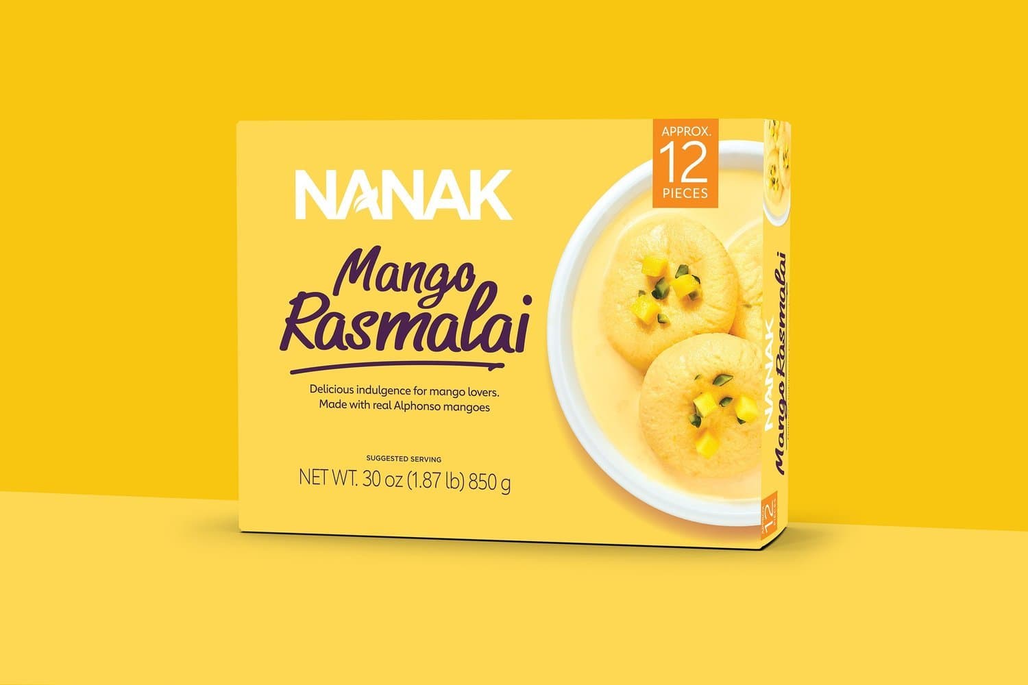 Nanak Frozen Rasmalai Mango 850g - Frozen